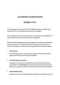 Algemene Voorwaarden dubbel9 2023 pdf